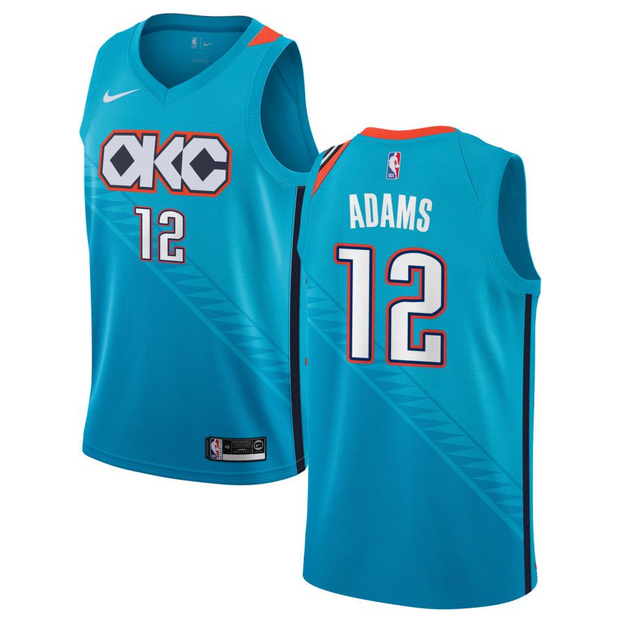 Men Oklahoma City Thunder #12 Adams Blue City Edition Game Nike NBA Jerseys